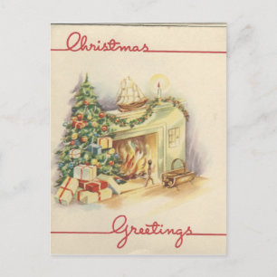 Weihnachts-Kaminkarte Feiertagspostkarte