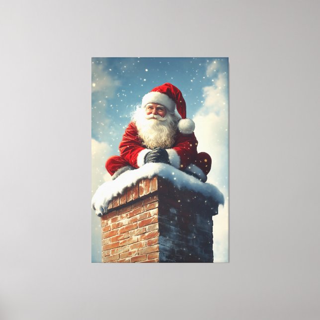 Weihnachts-Kaminpause: Ein Winterlächeln Leinwanddruck (Vorderseite)