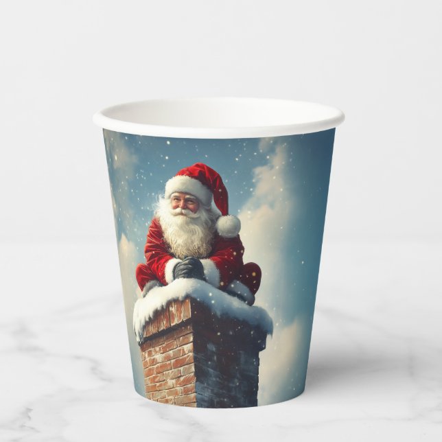 Weihnachts-Kaminpause: Ein Winterlächeln Pappbecher (Vorderseite)