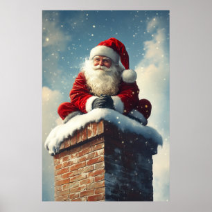 Weihnachts-Kaminpause: Ein Winterlächeln Poster