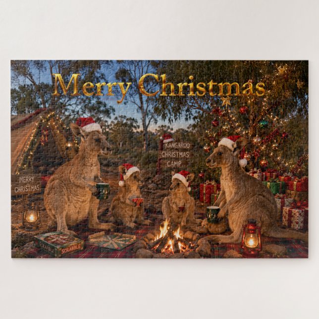 Weihnachts-Känguru-Camping (Horizontal)