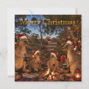 Weihnachts-Känguru-Camping Feiertagskarte