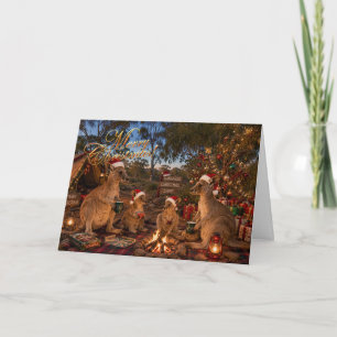 Weihnachts-Känguru-Camping Feiertagskarte