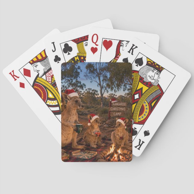 Weihnachts-Känguru-Camping Spielkarten (Rückseite)