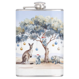 Weihnachts-Känguru Koalas Schnabeltier Gummibaum C Flachmann