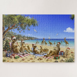Weihnachts-Känguru-Strand-Picknick Frohe Weihnacht