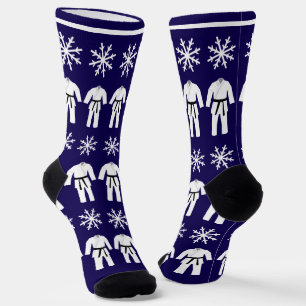Weihnachts Karate Anzüge und Schneeflocken Spaß Socken