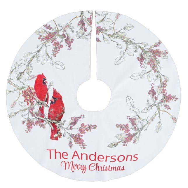 Weihnachts-Kardinal-Baumrock Polyester Weihnachtsbaumdecke (Vorderseite)