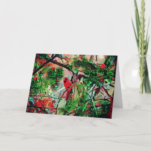 Weihnachts-Kardinal Bird Faith Card John 3:16 Karte (Vorderseite)