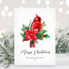 Weihnachts-Kardinal-Bird Non-Foto-Weihnachtskarte Feiertagskarte