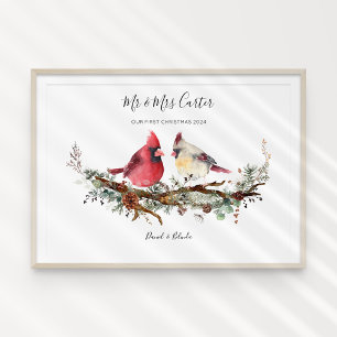 Weihnachts-Kardinal Couple Poster