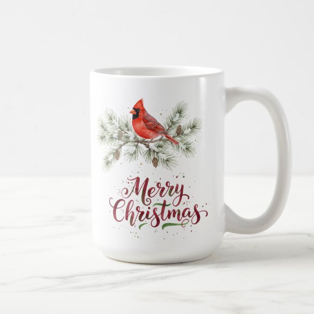 Weihnachts-Kardinal-Feiertag Kaffee Tasse (Rechts)