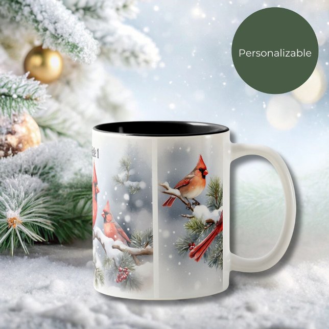 Weihnachts-Kardinal in der Schnee 1 Tasse (Von Creator hochgeladen)