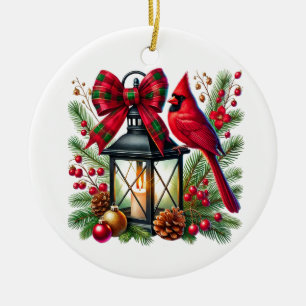 Weihnachts-Kardinal Keramik Ornament