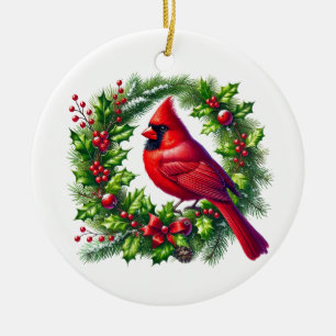 Weihnachts-Kardinal Keramik Ornament