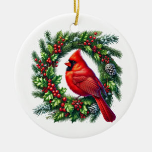 Weihnachts-Kardinal Keramik Ornament
