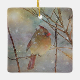 Weihnachts-Kardinal Keramikornament