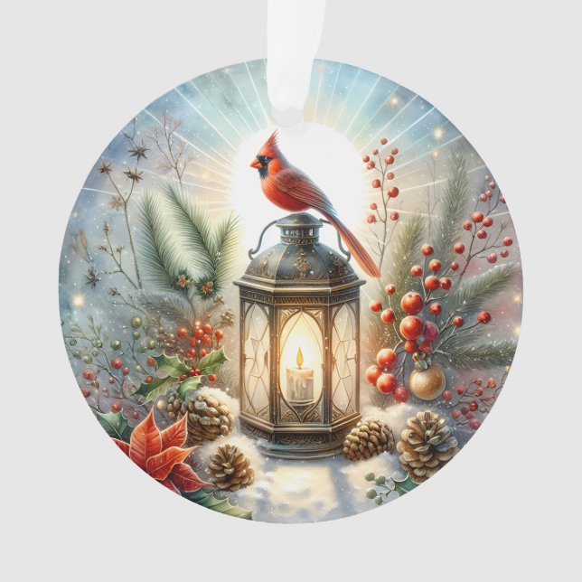 Weihnachts-Kardinal Lantern Ornament (Vorderseite)