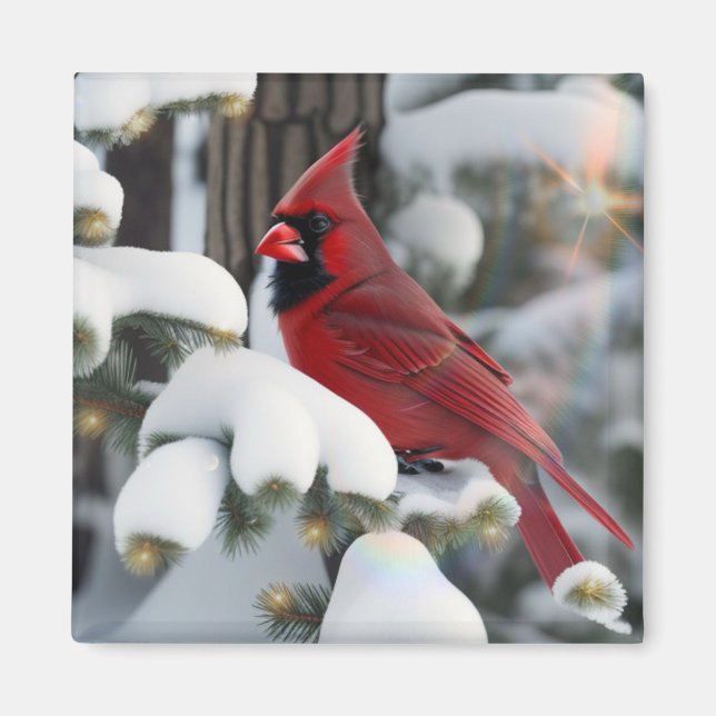 Weihnachts-Kardinal Magnet (Vorne)