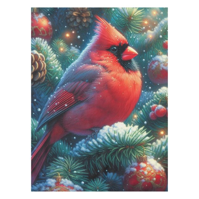 Weihnachts-Kardinal Tischdecke (Vorderseite)