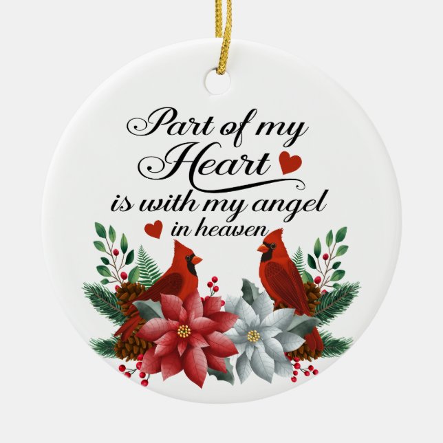 Weihnachts-Kardinal-Verlust des Ehepaares Ehemann Keramik Ornament (Vorne)