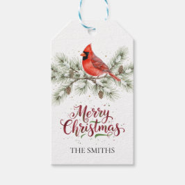 Weihnachts-Kardinal-Weihnachtsgeschenk-Tag Geschenkanhänger