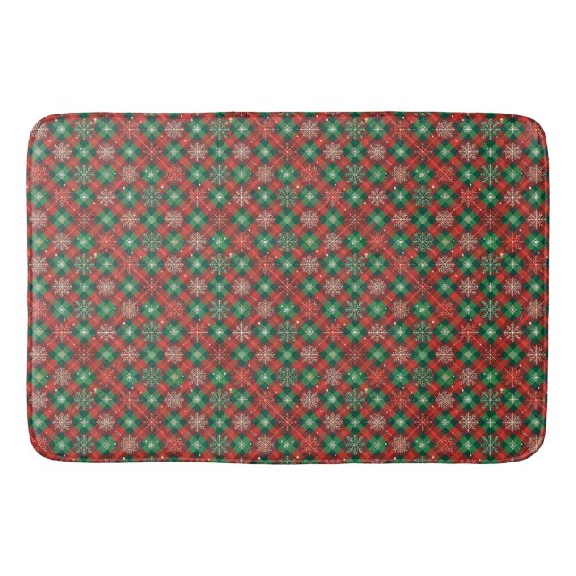 Weihnachts Kariert Bath Mat Badematte (Vorderseite)