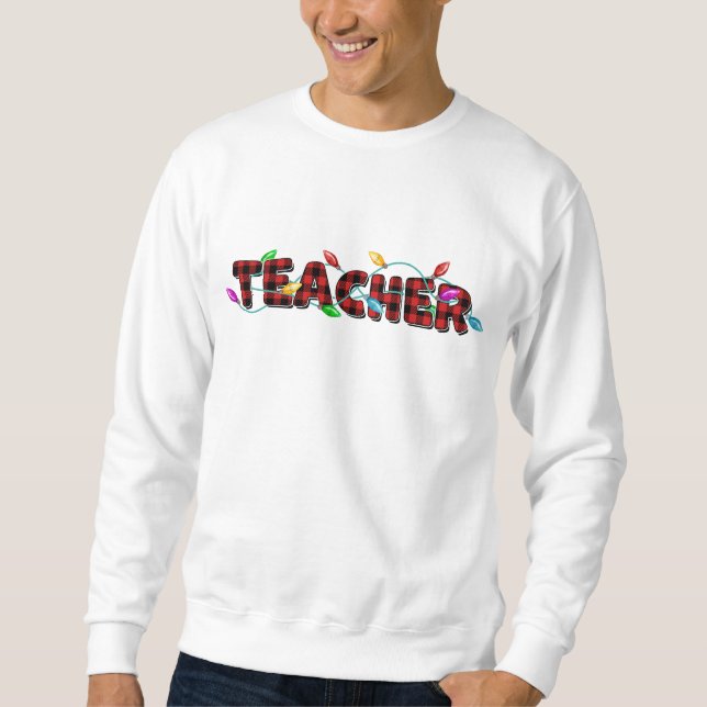 Weihnachts-Kariert-Lehrer Sweatshirt (Vorderseite)