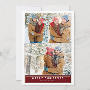 Weihnachts-Kariert-Mehrfachfotokarte Feiertagskarte