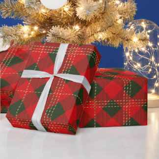 Weihnachts-Kariert-Wrackpapier Geschenkpapier