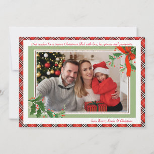 Weihnachts-Karierte Foto-Weihnachtskarte Feiertagskarte