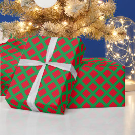 Weihnachts-kariertes Diamantengeschenk Geschenkpapier