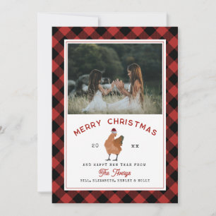 Weihnachts-Kariertes Foto Feiertagskarte