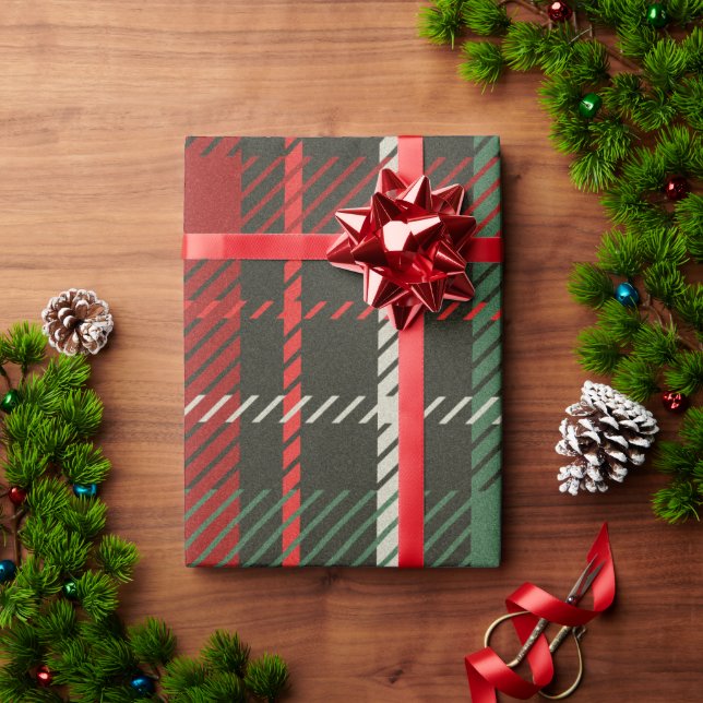 Weihnachts Kariertes Tartan Muster Geschenkpapier (Feiertagsgeschenk)