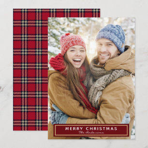 Weihnachts-Karo-Fotokarte Feiertagskarte