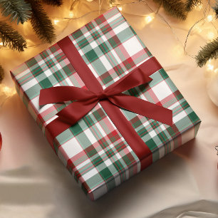 Weihnachts-Karo Rot und Grün Geschenkpapier