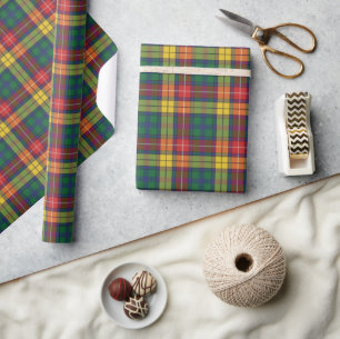 Weihnachts-Karo Rustikal Klassisch Festlich Rot Gr Geschenkpapier