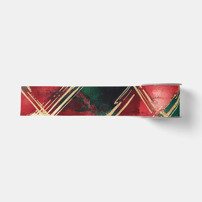 Weihnachts-Karopapier Ripsband (Vorderseite)