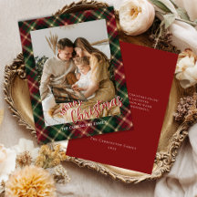 Weihnachts-Karopostkarte mit Foto
