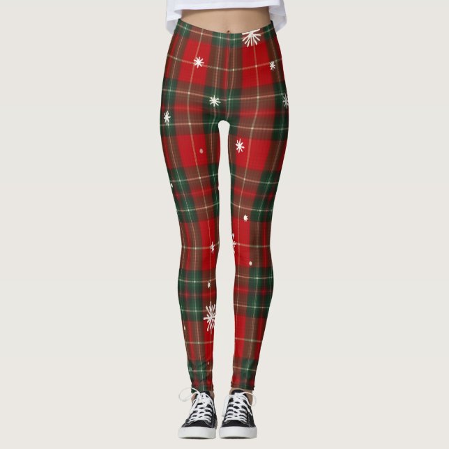 Weihnachts-Karotten-Leggings mit Schneeflocken Leggings (Vorderseite)