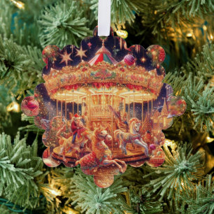 Weihnachts-Karussell-Freude-Papier-Ornament Ornament Karte