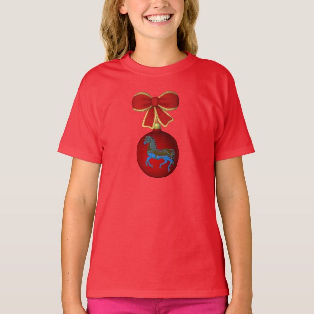 Weihnachts Karussell Niedlicher Urlaub T-Shirt (Vorderseite)