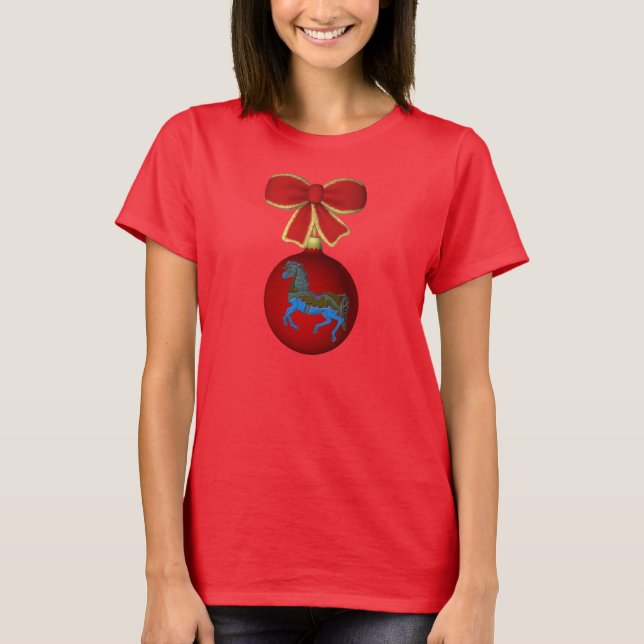 Weihnachts Karussell Niedlicher Urlaub T-Shirt (Vorderseite)