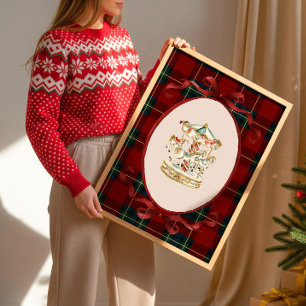 Weihnachts-Karussellpferd-Kunstprint Poster