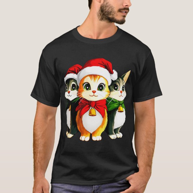 Weihnachts-Kätzchen T-Shirt (Vorderseite)