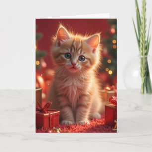 WEIHNACHTS-KATZE-GINGER-KÄTZCHEN-GRUSSKARTE KARTE