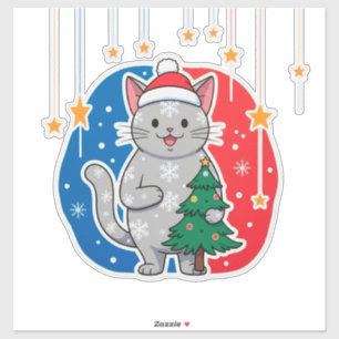 🎄 Weihnachts-Katzenbaum-Dekoration für Katzenlieb Aufkleber