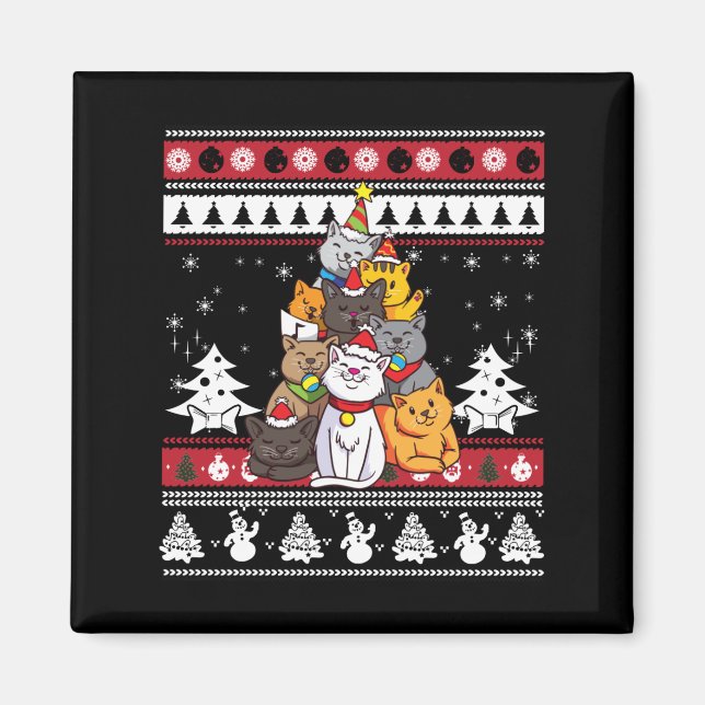 Weihnachts-Katzenbaum Magnet (Vorne)