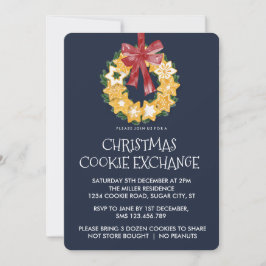 Weihnachts-Keks mit blaugrauem Hintergrund Einladung