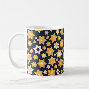 Weihnachts-Keks mit blaugrauem Hintergrund Kaffeetasse